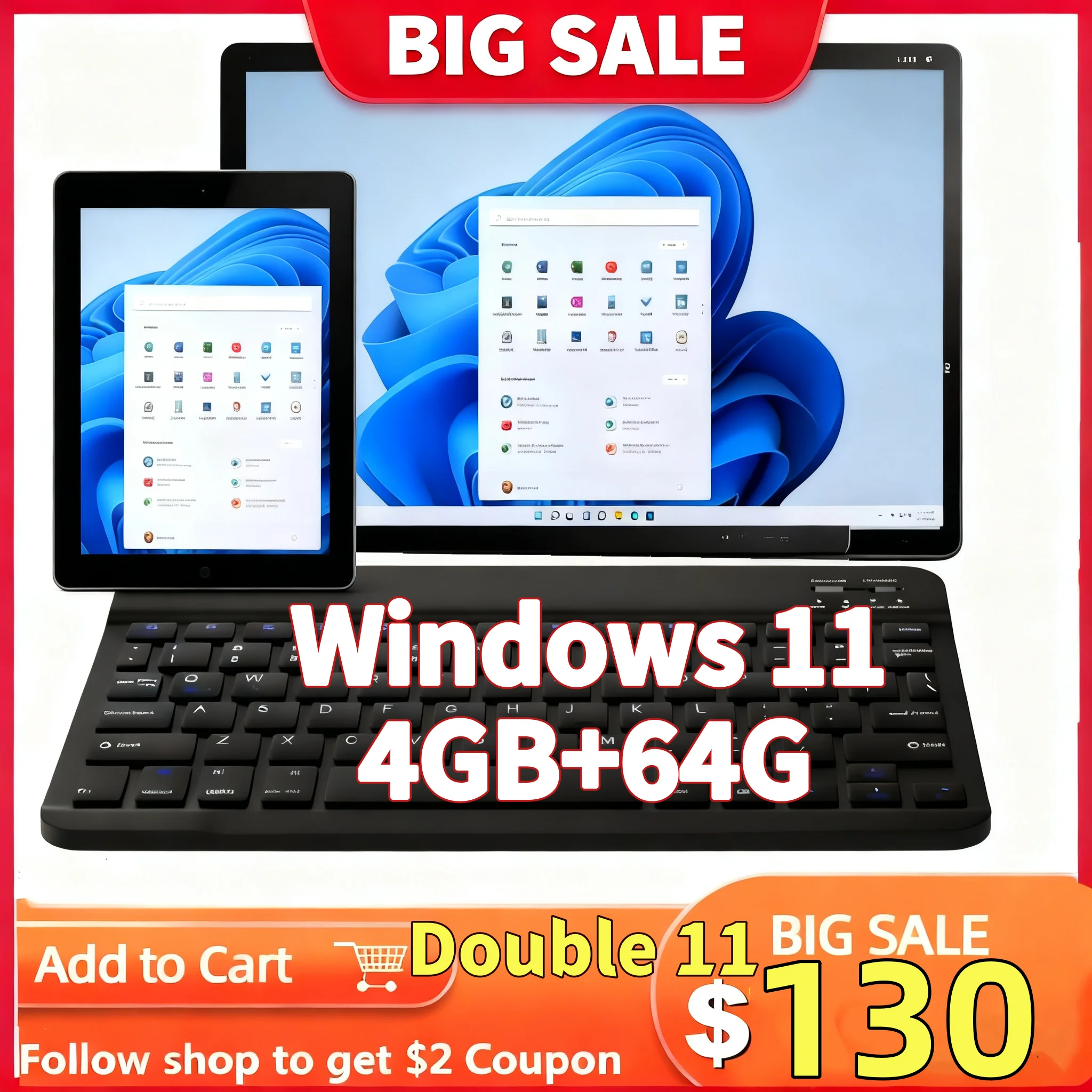 10.1 INCH Type-C 4GB DDR 64GB Flash Memory AR40 WINDOWS 11 Tablet PC Intel Atom N3350 CPU USB 3.0 WIFI 1920 x 1200 IPS Screen
