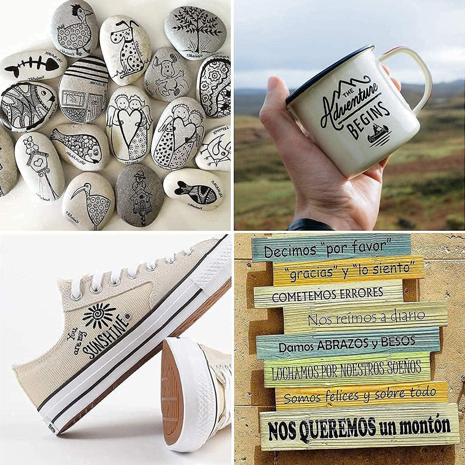 Black/White Oil Based Paint Pens, Permanent Marker for Metal, Wood, Canvas, Fabric, Plastic, Tire, Glass, Waterproof