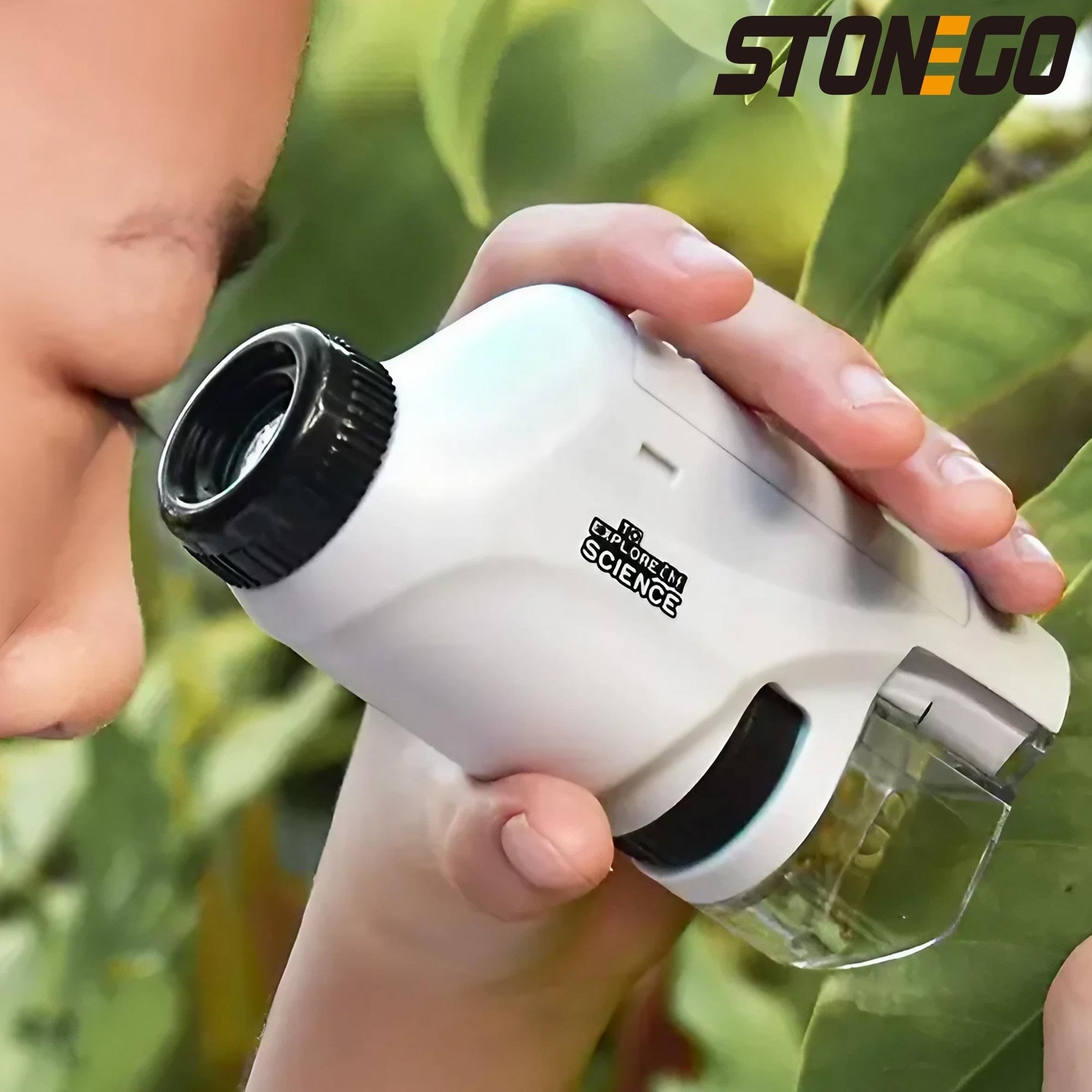 STONEGO Pocket Microscope, Magnifier, Portable Handheld Mini Microscope Toys, Magnifiers, Student Products