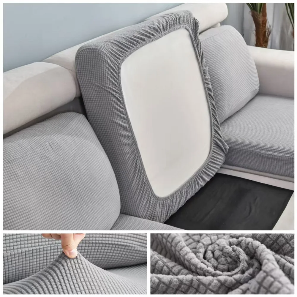 Funda de sofá elástica gruesa de Color sólido, Protector para sala de estar, funda para sofá para niños, cojín para asiento, lavable y extraíble, 1 Uds.