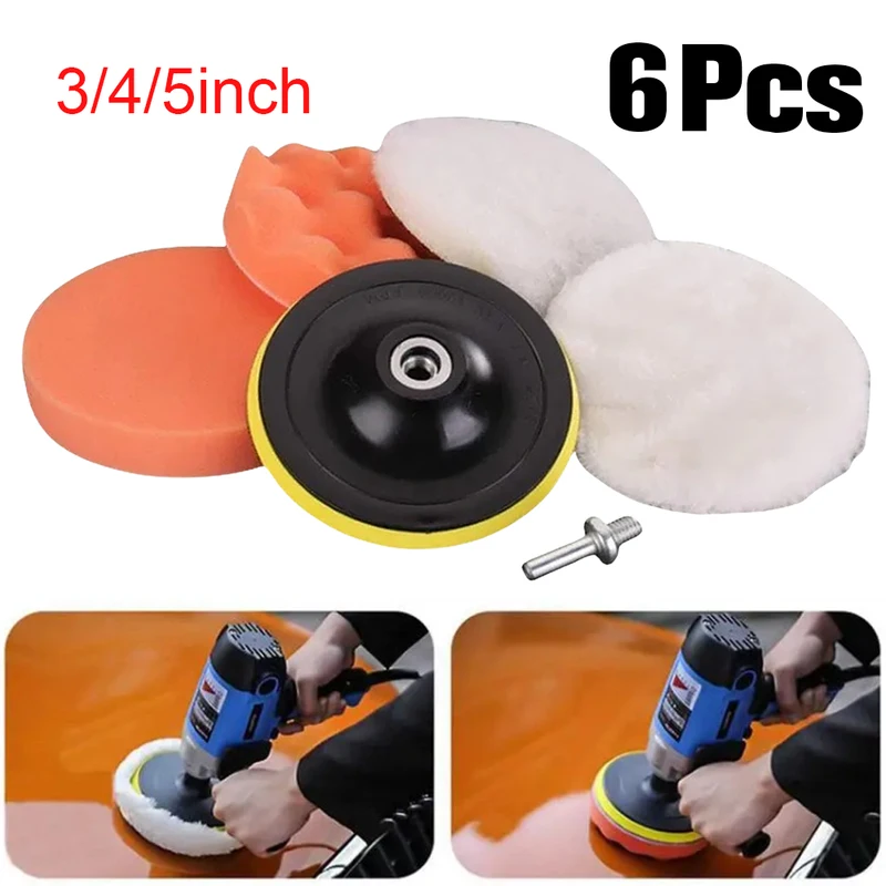 3/4/5 Cal wiertarka samochodowa polerka wełniana gąbka do polerowania samochodu zestaw podkładek wielokrotnego użytku maszyna do polerowania podkładki woskowe polerowanie woskowanie czyste polskie
