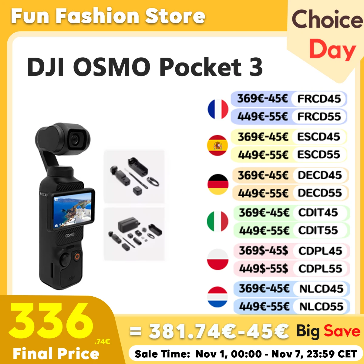 DJI Osmo Pocket 3 potężny 1-Cal czujnik 4K/120fps 2-Cal obrotowy ekran dotykowy oryginalny nowy w magazynie