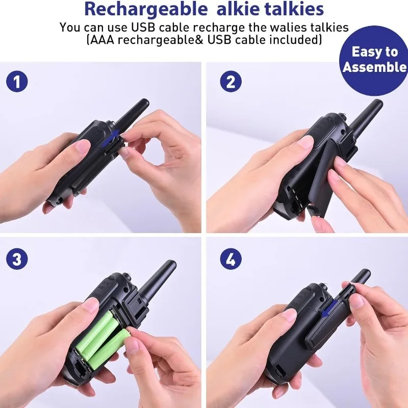 2PCS Mini Walkie Talkie Portable Two-Way Radio UHF Transceiver Set Walkie-talkies Radio Walkie Talkies for Children and Adults