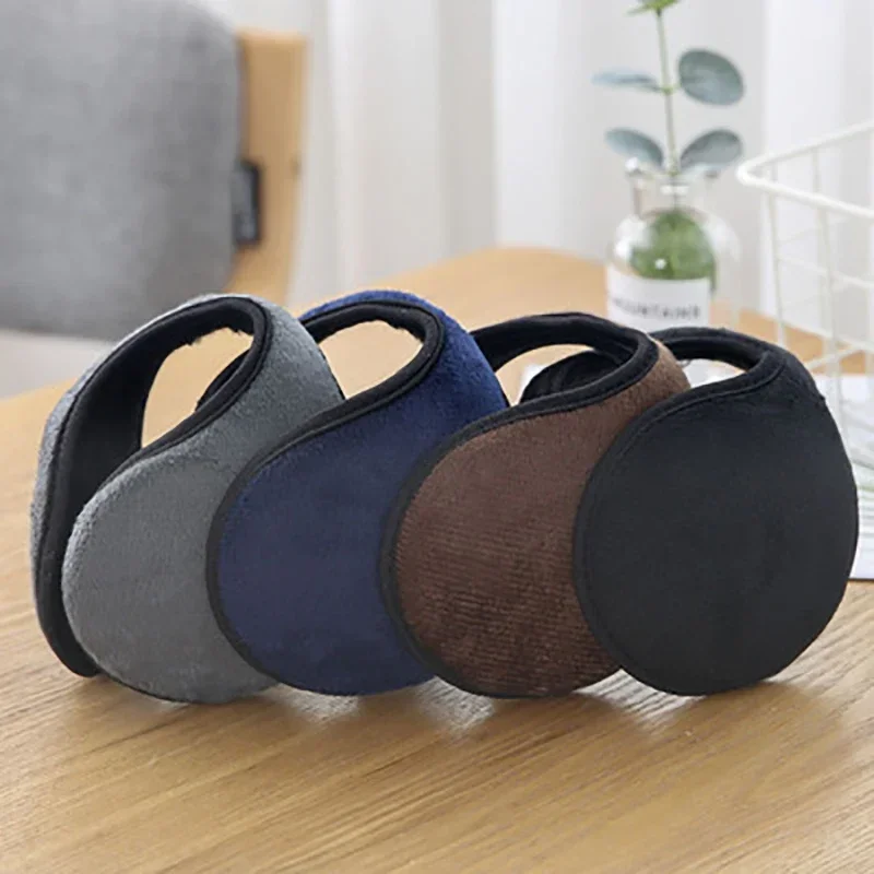 Espesar invierno Unisex polar cálido felpa tela orejeras calentador de orejas cubierta Protector
