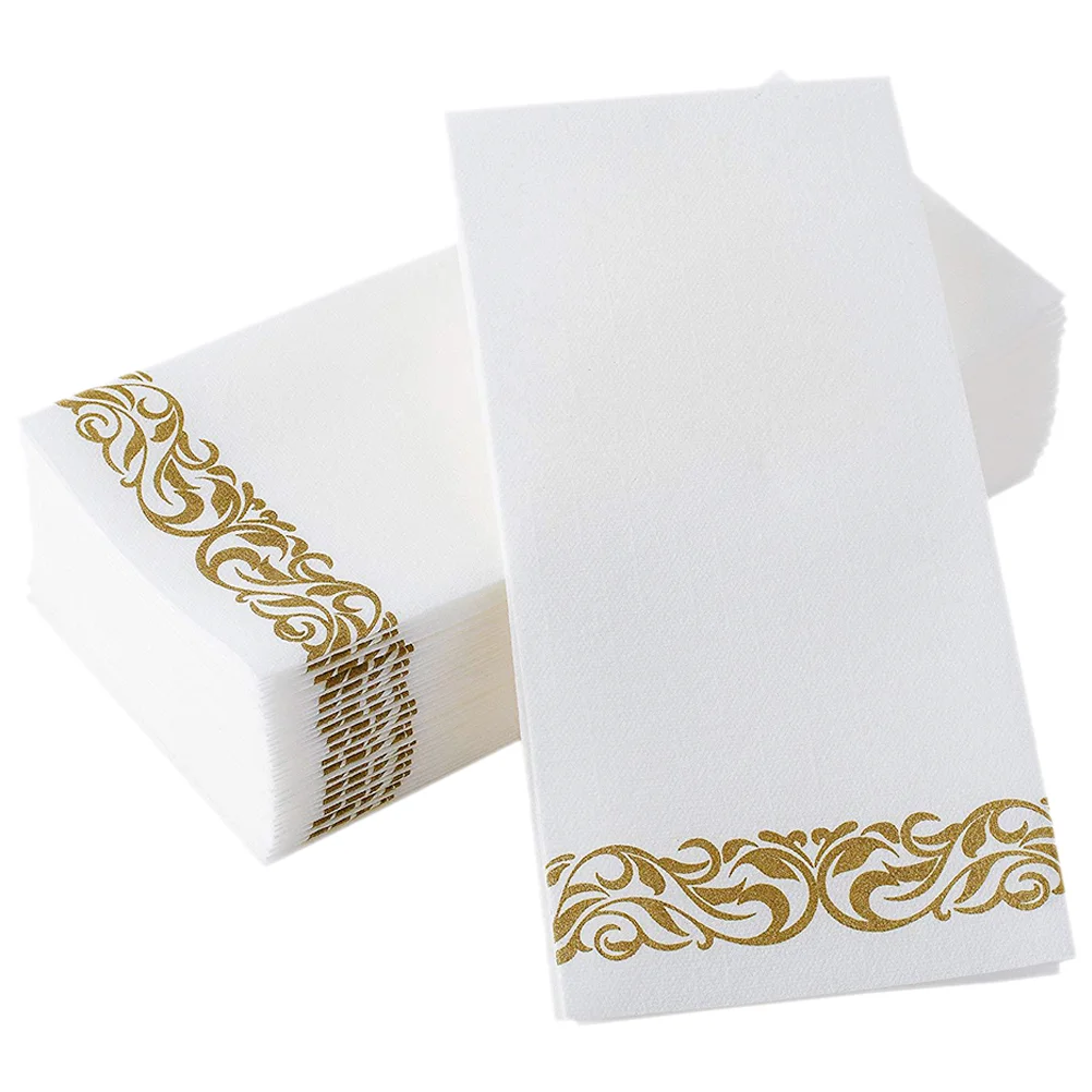 Servilletas doradas a prueba de polvo, servilletas desechables de papel para cena, decoraciones para banquete, fiesta de boda, sanitario seguro y respetuoso con la piel, 25 uds.