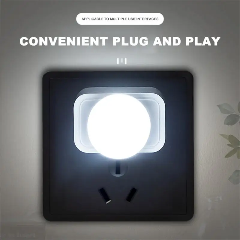 Luces de libro USB, luz nocturna USB, Mini luz LED nocturna, lámpara con enchufe USB, Banco de energía, carga, protección ocular de lectura redonda pequeña