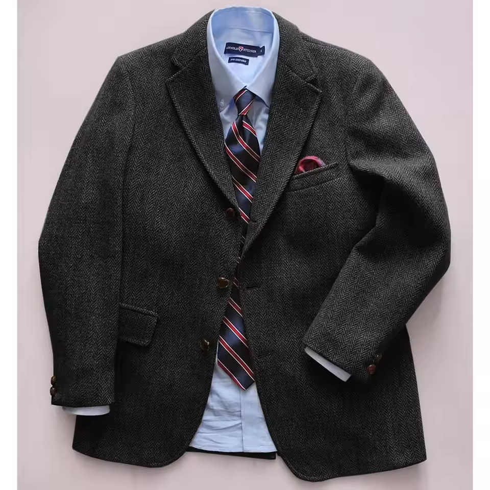Blazer décontracté à chevrons pour hommes, Slim, simple boutonnage, Design de mode, veste de banlieue d'affaires confortable, vestes de costume pour hommes