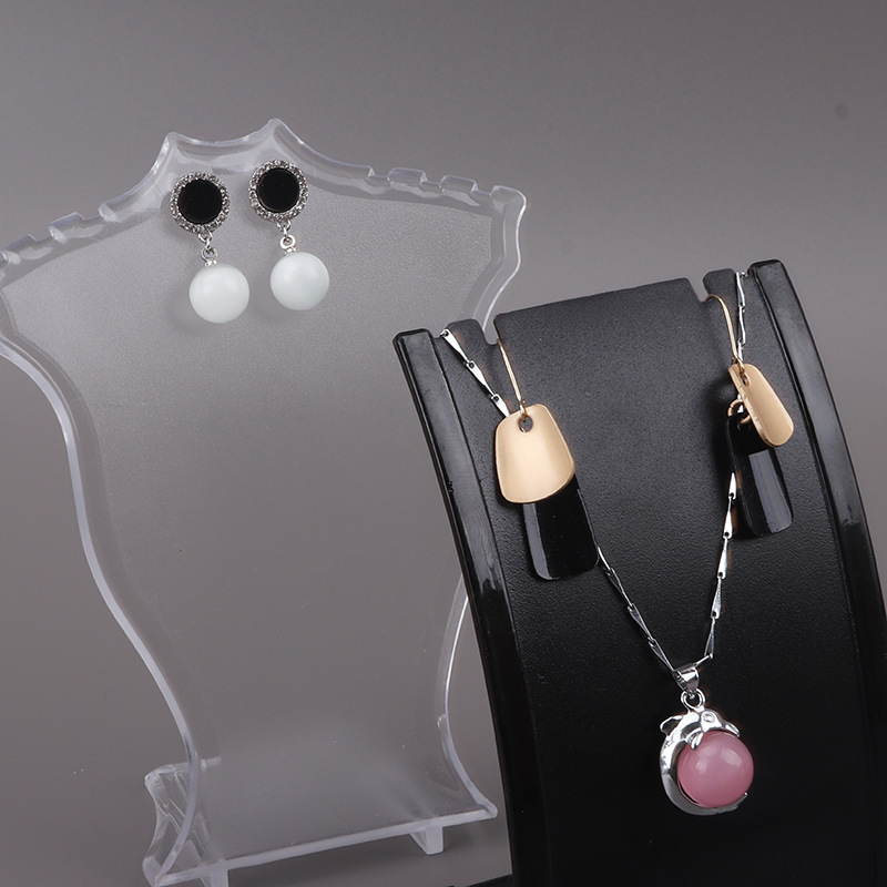 Acrílico mini colar display manequim pingente modelo suporte de jóias colar mostrando suporte rack brinco vitrine