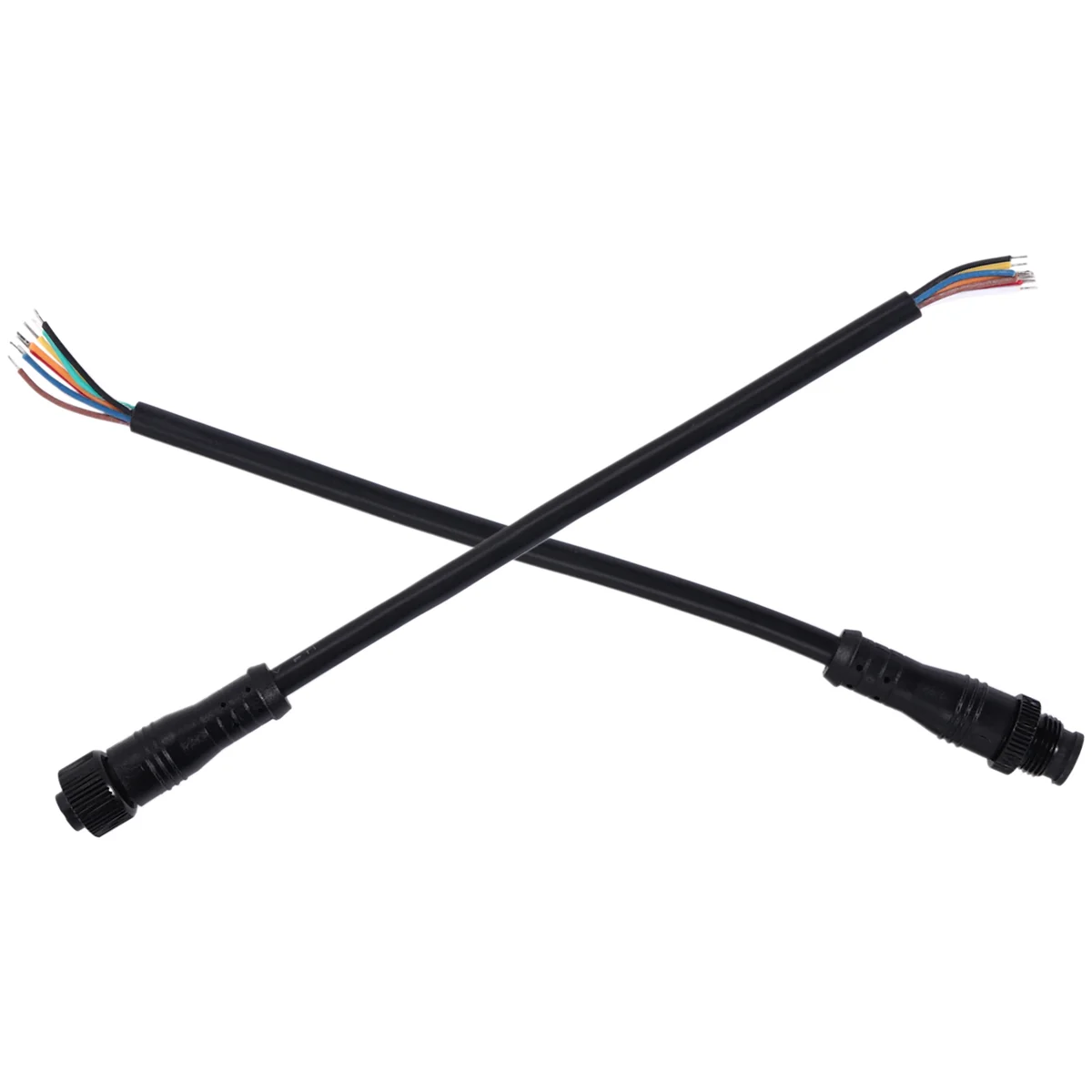 ABFA Cable conector impermeable con enchufe M/F de 8 pines negro
