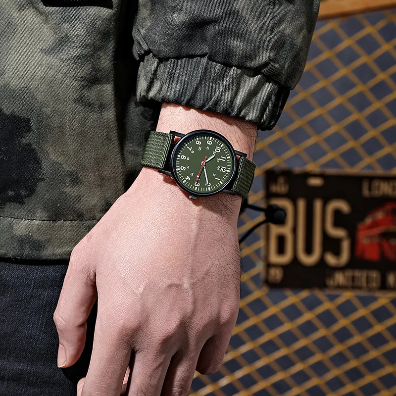 Moda masculina relógios de náilon luxo militar do exército relógio de quartzo calendário data relógio de pulso reloj hombre