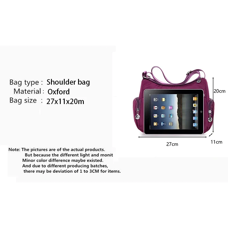 Borsa a tracolla casual da donna di grande capacità, borsa a tracolla impermeabile multifunzionale, borsa per la spesa