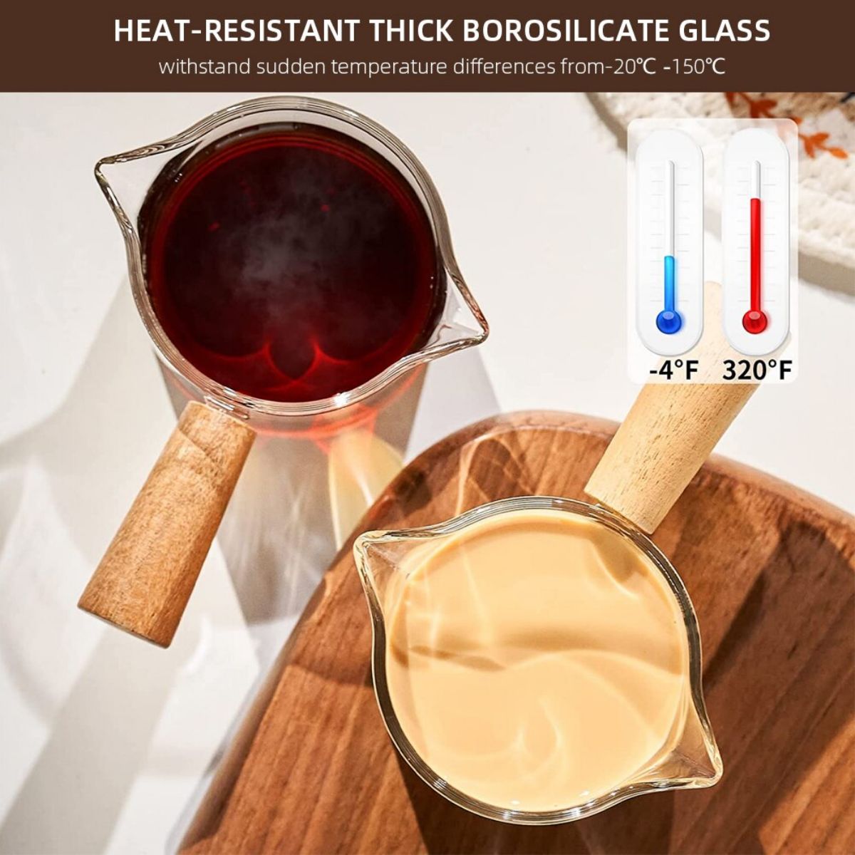 [Heißer Verkauf] 75ml Glas-Espresso-Messbecher Doppel-/Einmund-Glas milch krug mit Griff Glas waage Mess becher