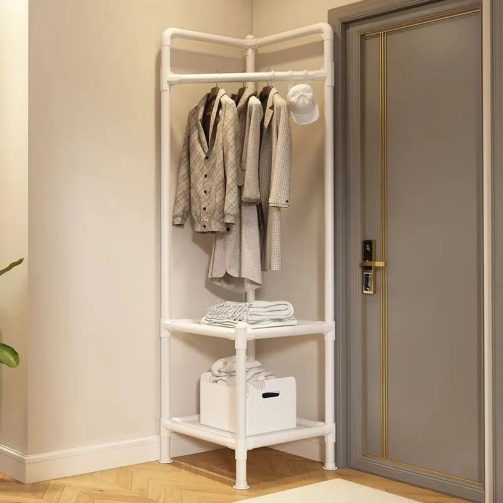 Bedrooms Corner Clothes Rack Multi-Layer Nightstand Clothes Coat Racks Simple Household Bedroom Floor Standing Hangers Shelve