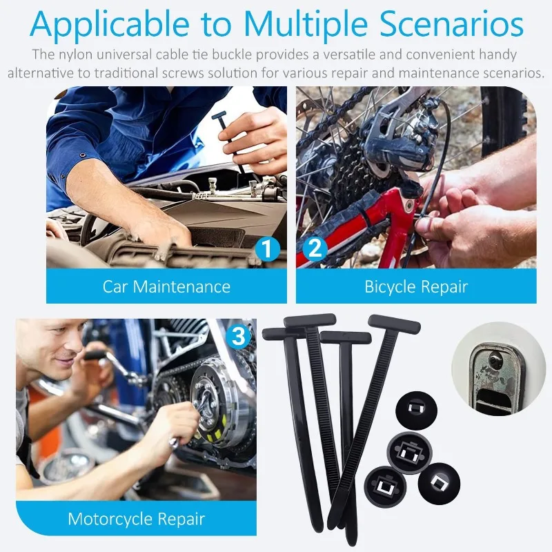 Multi-Purpose Self-locking Nylon Cable Tie Multi-Purpose Car Fender Engine Guards Underbody Panel Retainer Strap Set Screw Clips