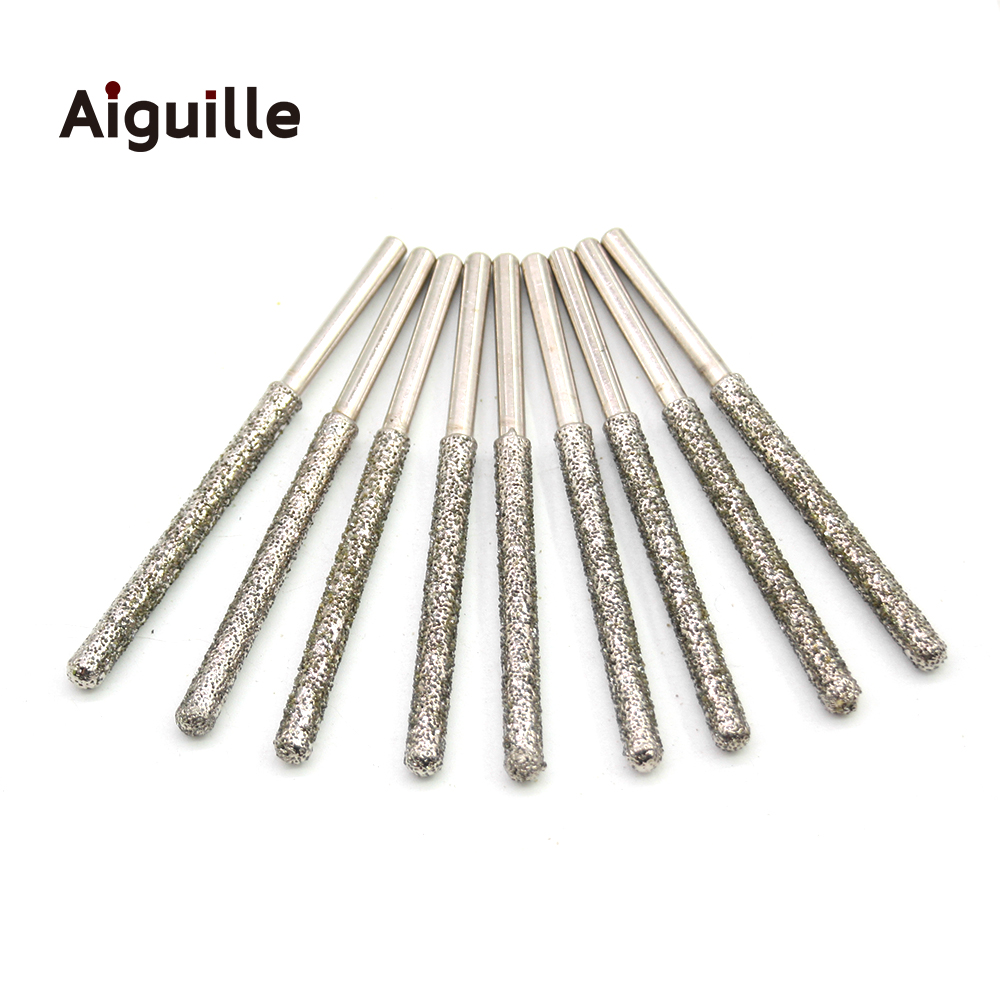 Aiguille 60# shank 4mm Grinding Burr 80mm Ultra-long Grinding Bits Stone Metal Peeling Point Diamond Grinding Burr Trimming Bits