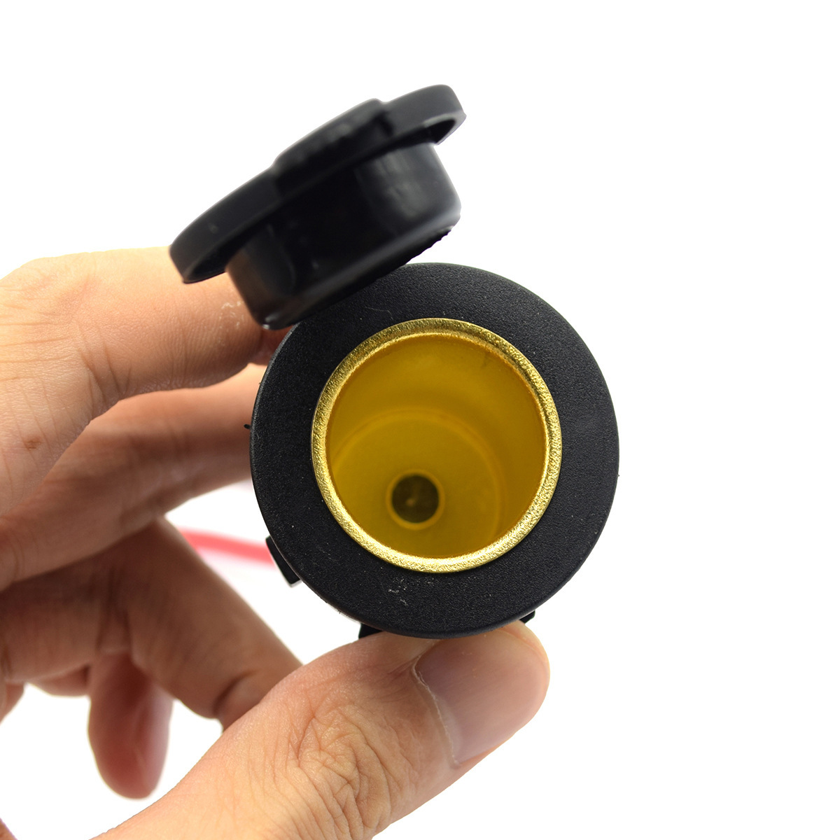 Waterproof 12V/24V Motorcycle Car Modification High Power 300W Cigarette Lighter Socket Full Copper Threaded Mother Seat