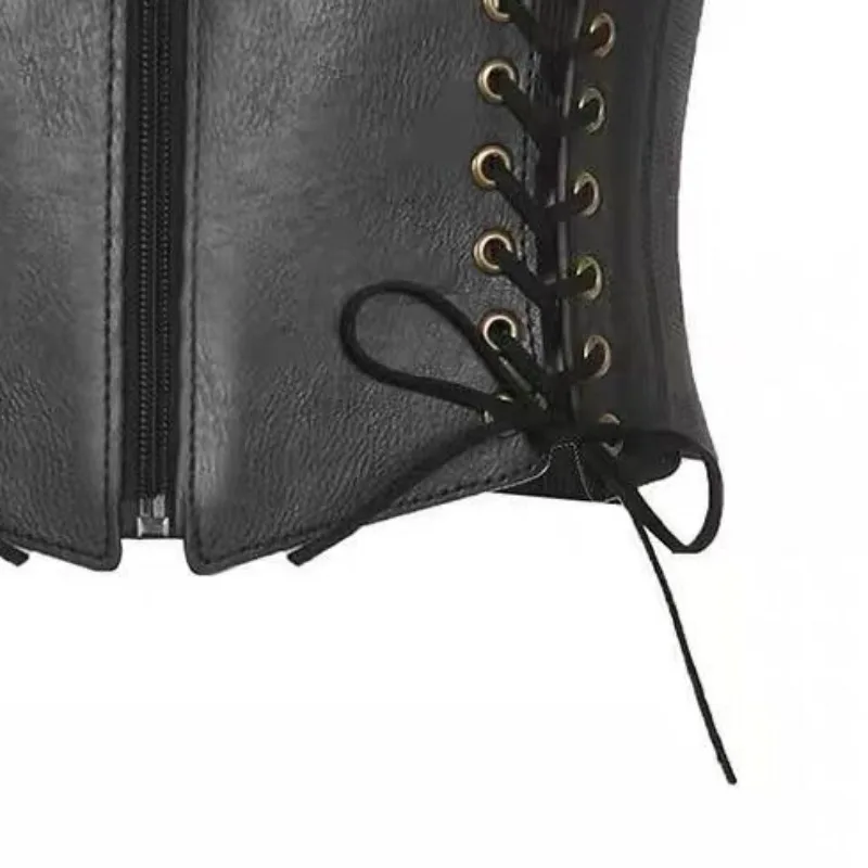 Fashion Punk Corset Wide Belts Women Slimming Body Elastic Bustier Waistband PU Leather Hip Hop Gothic Dress Girdle Belt Straps