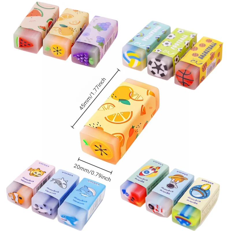 Niedlicher Obst-Radiergummi, Gelee-Bleistift-Radiergummi für Kinder, Tierfutter, lustiger Haustier-Bleistift-Radiergummi mit süßem Geruch