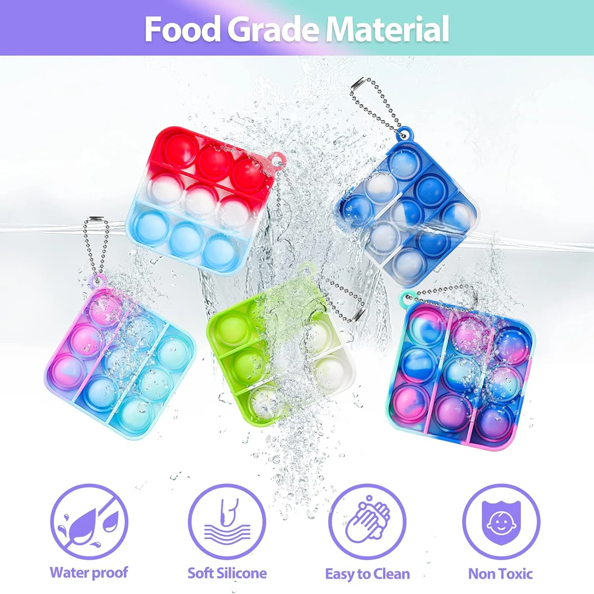 30 Stuks Mini Pop Sleutelhanger It Fidget Speelgoedtas Kinderen Klaslokaal Prijzen Carnaval Verjaardagscadeau Tas Proppen Jaar-Einde Student Geschenken