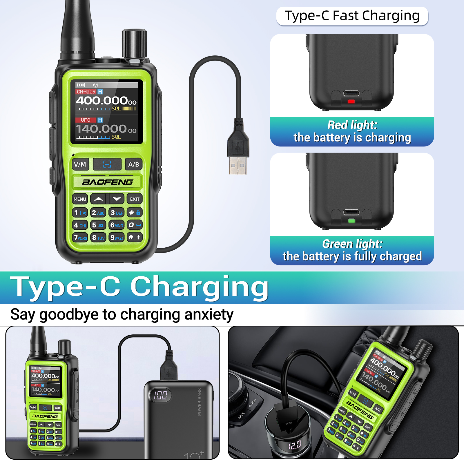 BAOFENG UV-5R Mini Walkie Talkie Air Band Bluetooth Programming Wireless Copy Frequency 999CH Full Band Long Range Two Way Radio