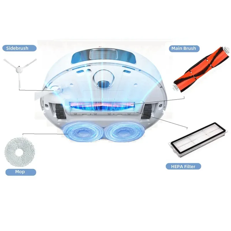 Para XIAOMI Mijia Omni 1S B101CN B116 Robot repuestos para aspiradoras Dreame S10 S10 + trapos de Cepillo Lateral principal bolsas de polvo con filtro Hepa