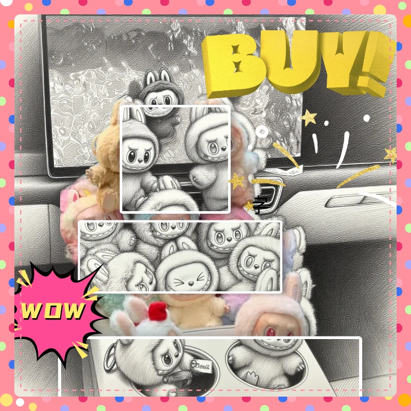 Lafufu Big Into Energy Series กล่องตาบอดจี้ตุ๊กตาของเล่นน่ารัก Monsters Heartbeat Macaron พวงกุญแจของขวัญวันเกิดเครื่องประดับ