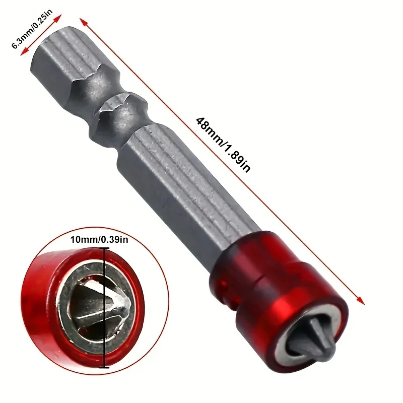 1pc Magnetic Phillips Cross Screwdriver Bits Set, 1/4 Inch Hex Shank Plasterboard Drywall Electric Power Driver Bit Set