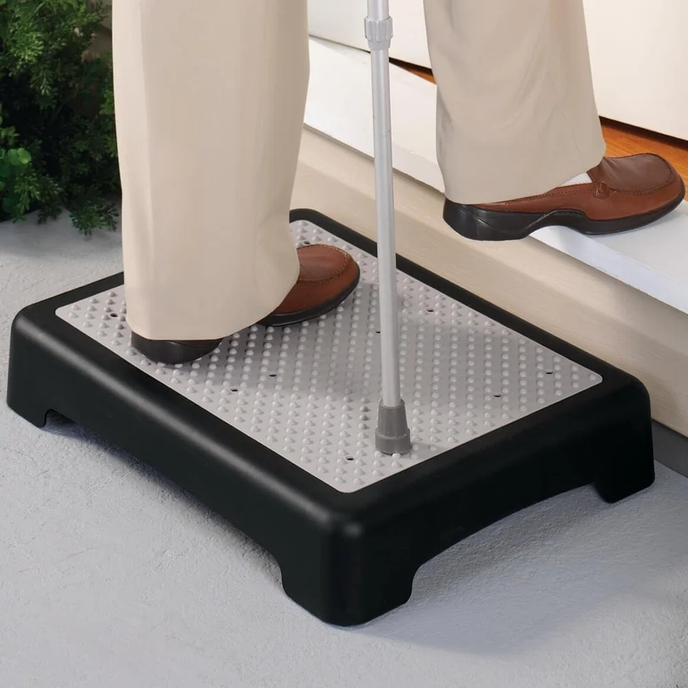 Non-Slip Portable Mobility Platform Step Lightweight Durable 4 Inch Height Seniors Toddlers Pets Slip Resistant Half Step