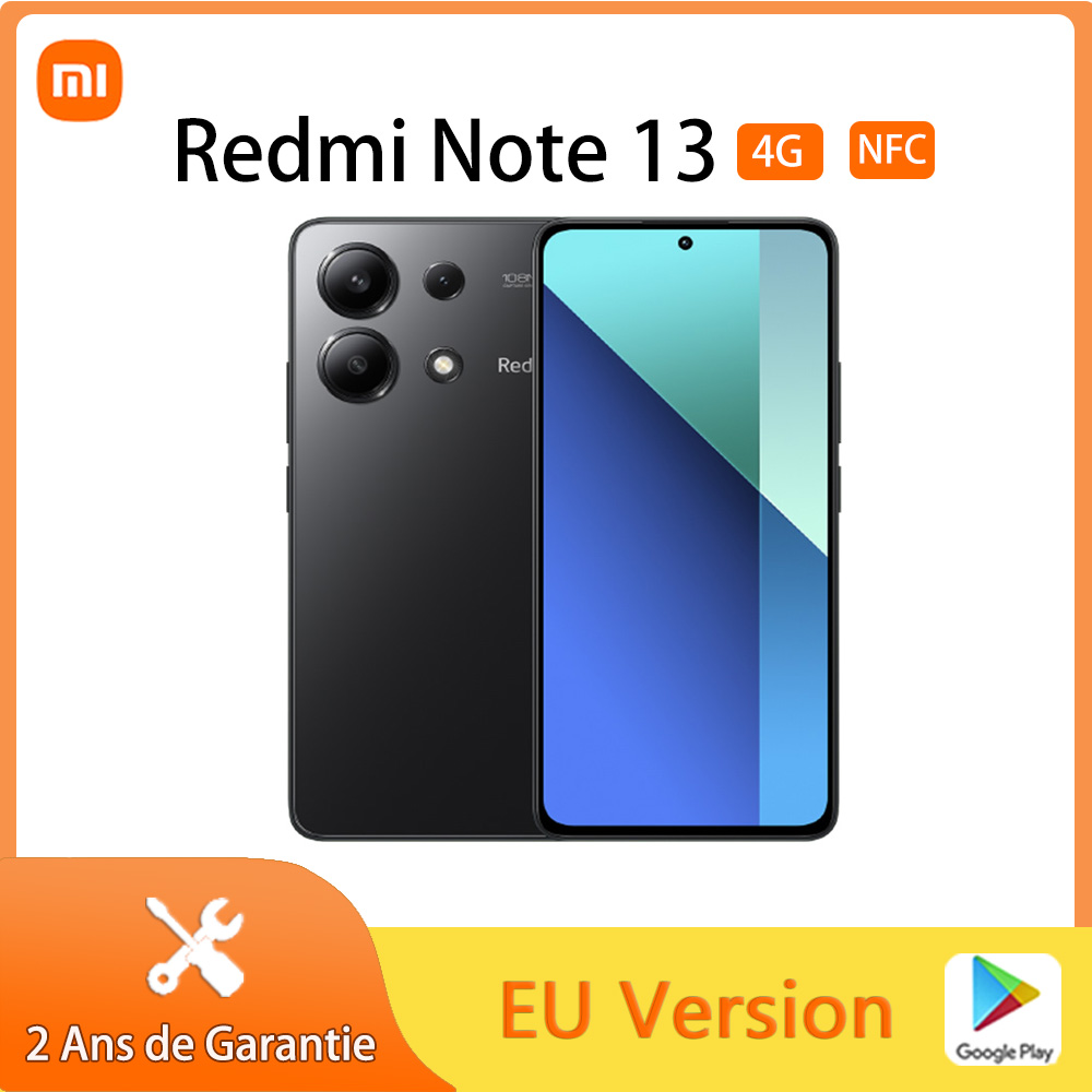 Xiaomi Redmi Note 13 4G,Smart Phones,NFC,Plataforma móvel Snapdragon® 685,5000mAh,Carregamento de 33W,Câmera de 108 MP