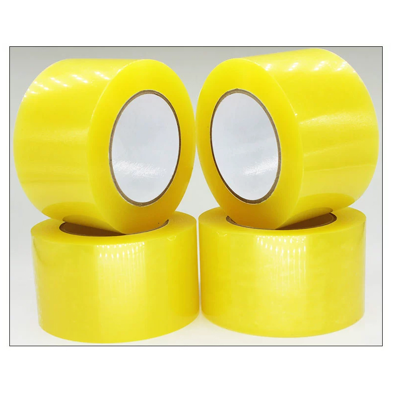 Cinta transparente amarilla y blanca transparente para embalaje exprés de rollos grandes y sellado de cajas gruesas 48 mm * 110 m (2 piezas)