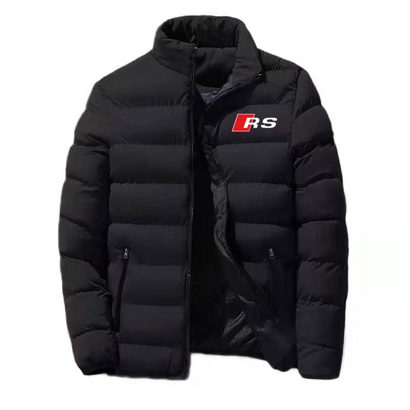 2025 otoño Venta Audi-RS estilo inglés estampado Color sólido algodón hombres manga larga chaqueta Popular cremallera cómoda chaqueta de plumón