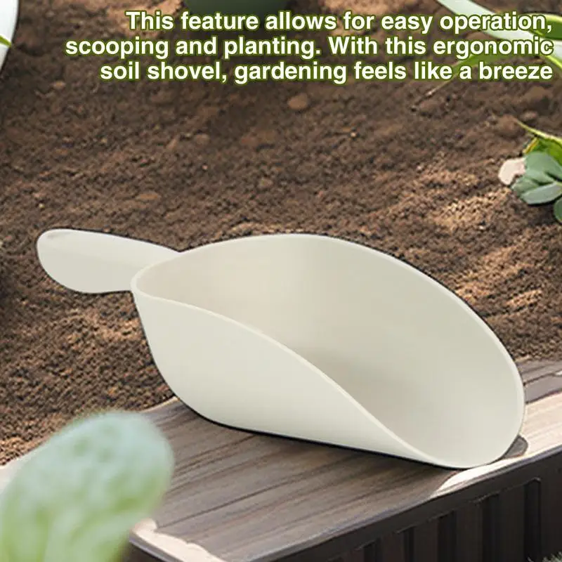 Soil Scoops Large Capacity Garden Shovel With Ergonomic Handle Gardening Hand Tools For Beach Play Pot Planting Soil Digging
