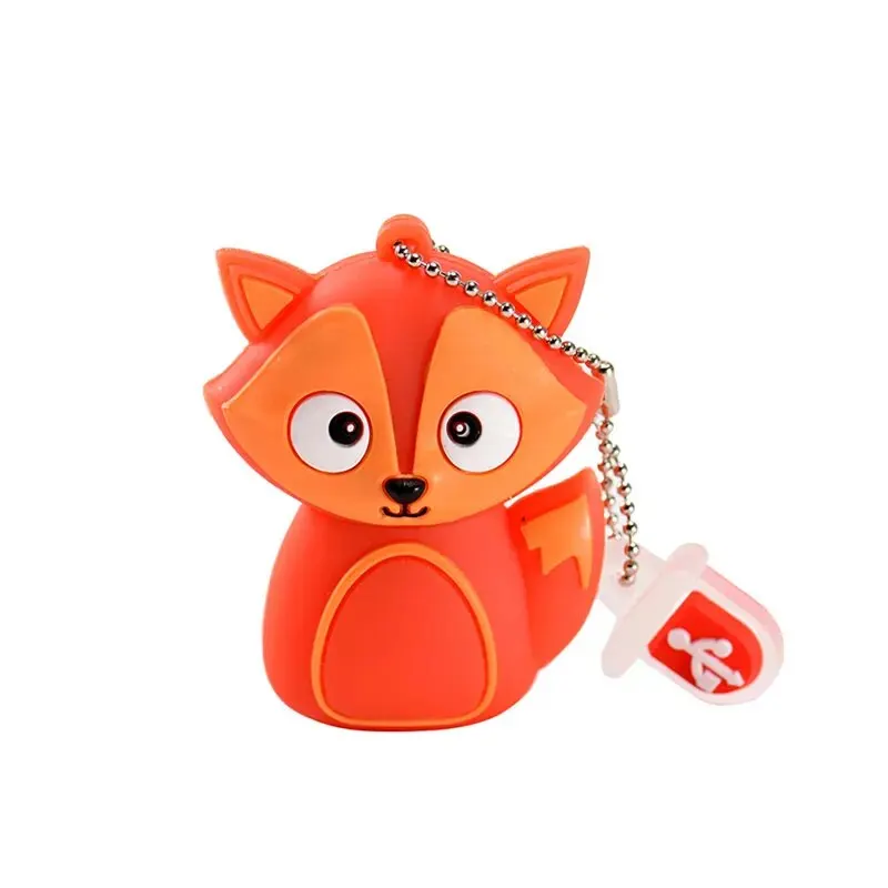 JASTER น่ารัก Fox USB Flash Drive 64GB การ์ตูนสัตว์ Memory Stick ของขวัญสร้างสรรค์ไดรฟ์ปากกาความจุจริงภายนอก Pendrive