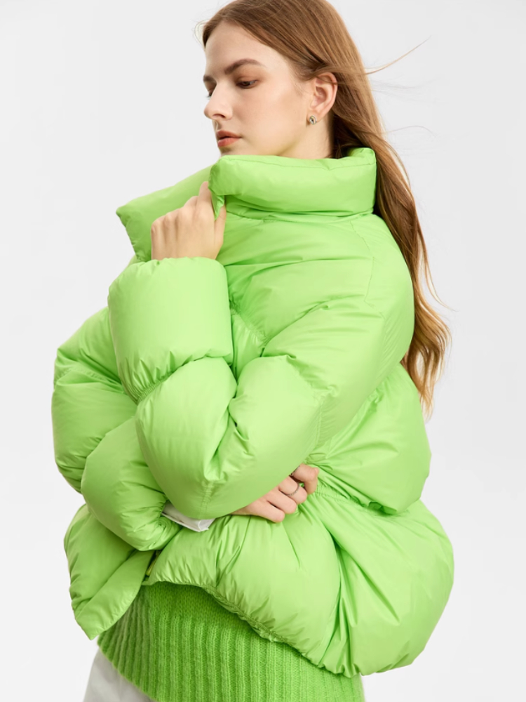 Amii minimalista jaqueta de inverno feminina com zíper botão quente casacos curtos 2025 inverno nova jaqueta feminina sólida 12344053