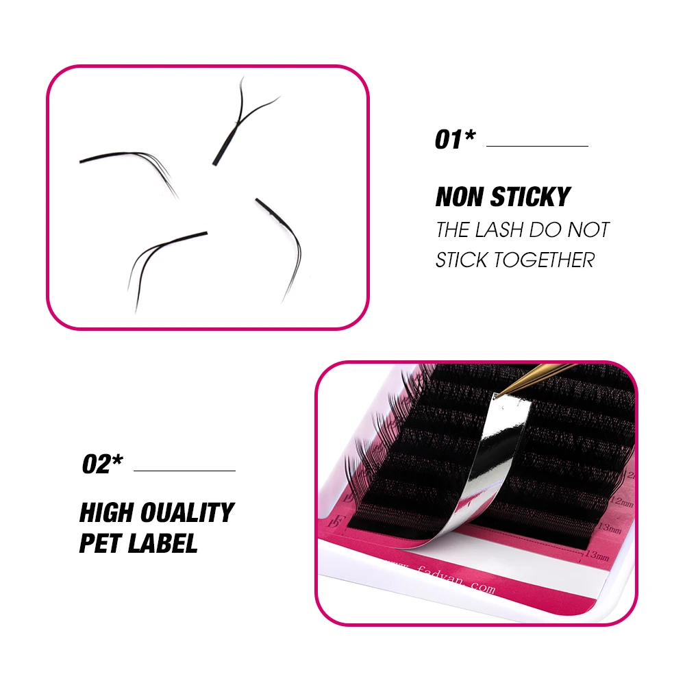 Fadvan Double Tips YY Shape Black Brown Eyelashes Extensions C/D/L/LU/L+ High Quality Individual Lashes Volume Eyelashes Makeup