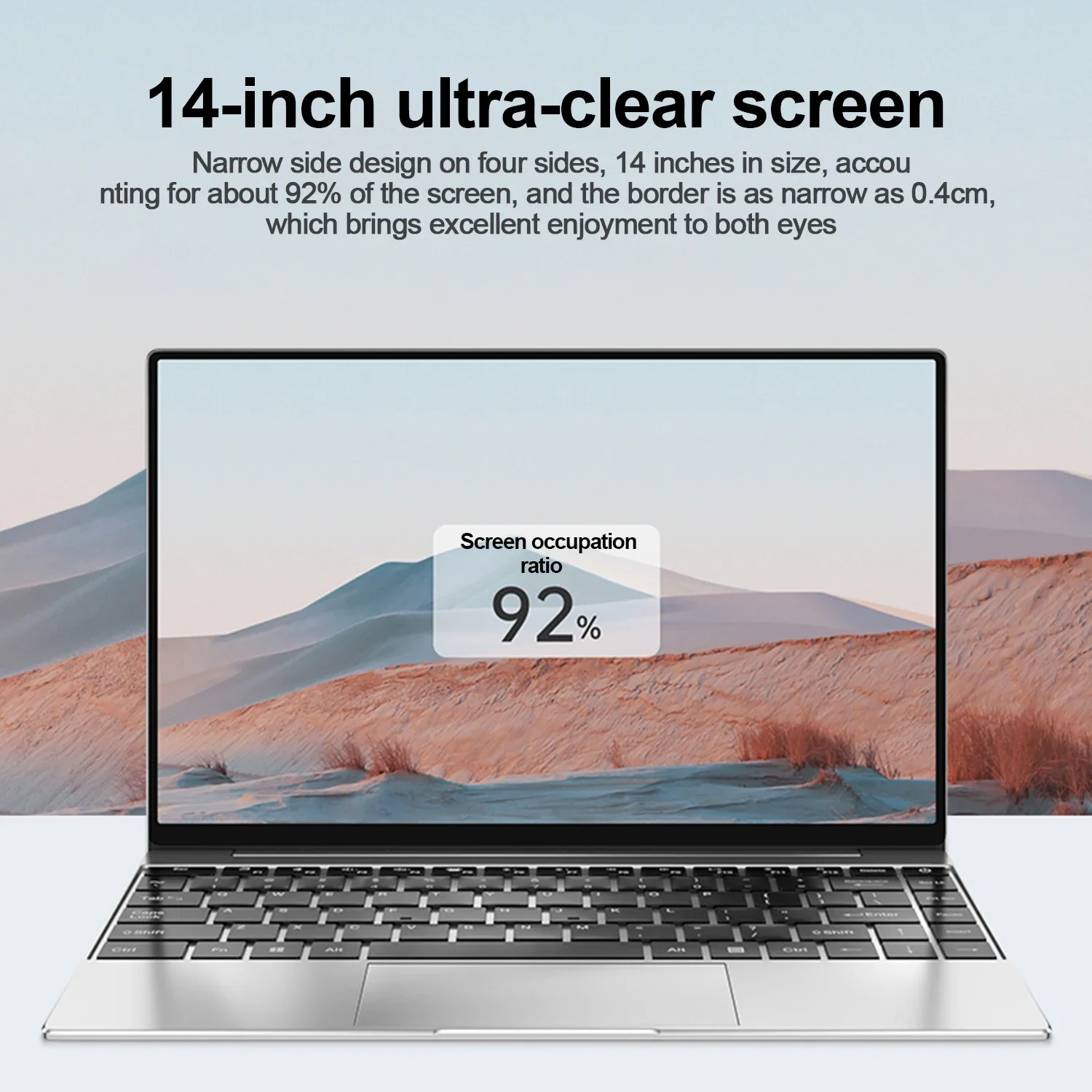 Nieuwe 14,1-inch slanke laptop Intel Celeron N3700 quad-core processor, 16 GB RAM + 2 TB opslag, 1920x1080 FHD-scherm en Windows 11