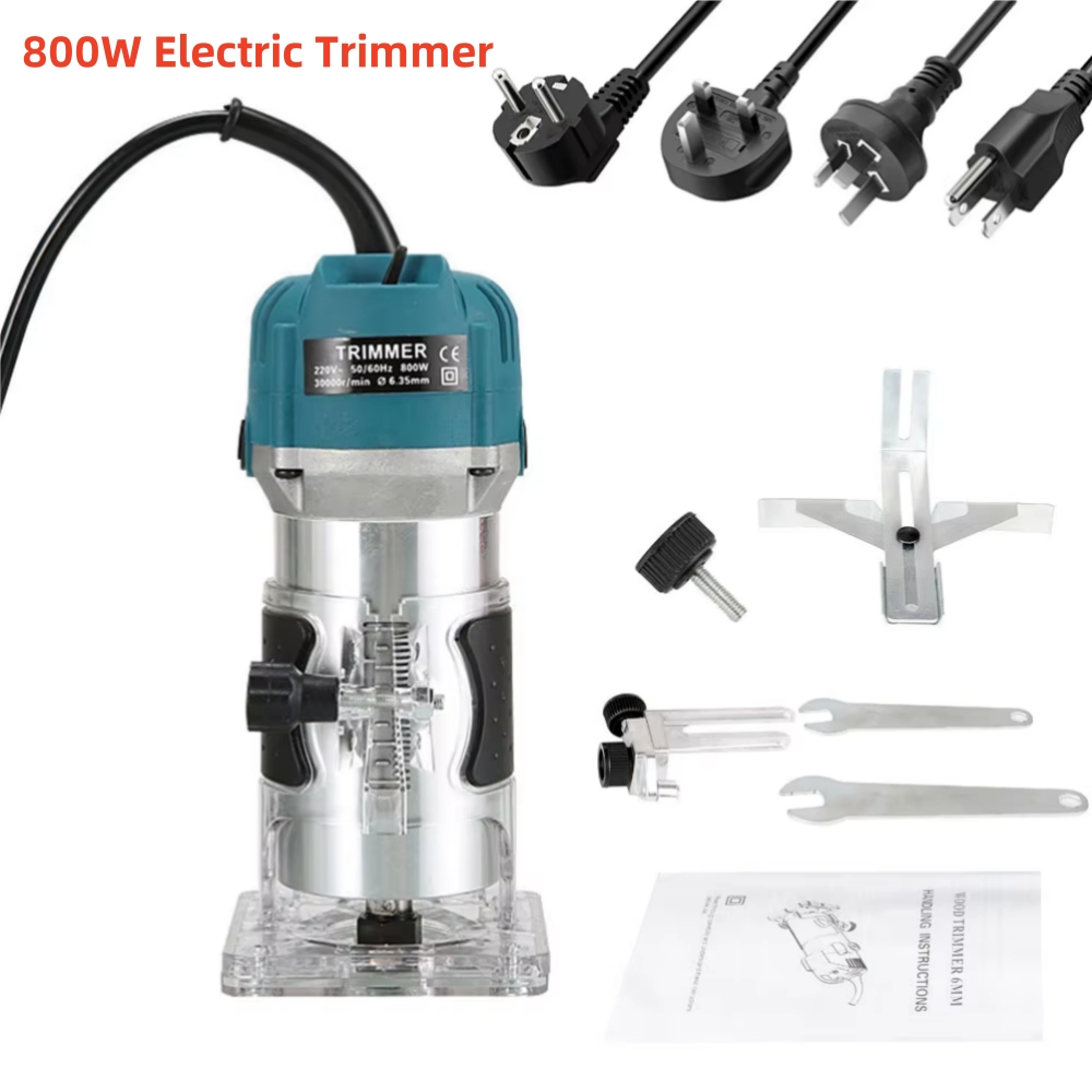 800W 30000 Vòng/phút Gỗ Router Máy Bào Gỗ Tông Đơ Điện Cắt 1/4 Inch Khắc Gỗ Xay Dụng Cụ Cắt Thợ Mộc Dụng Cụ Điện