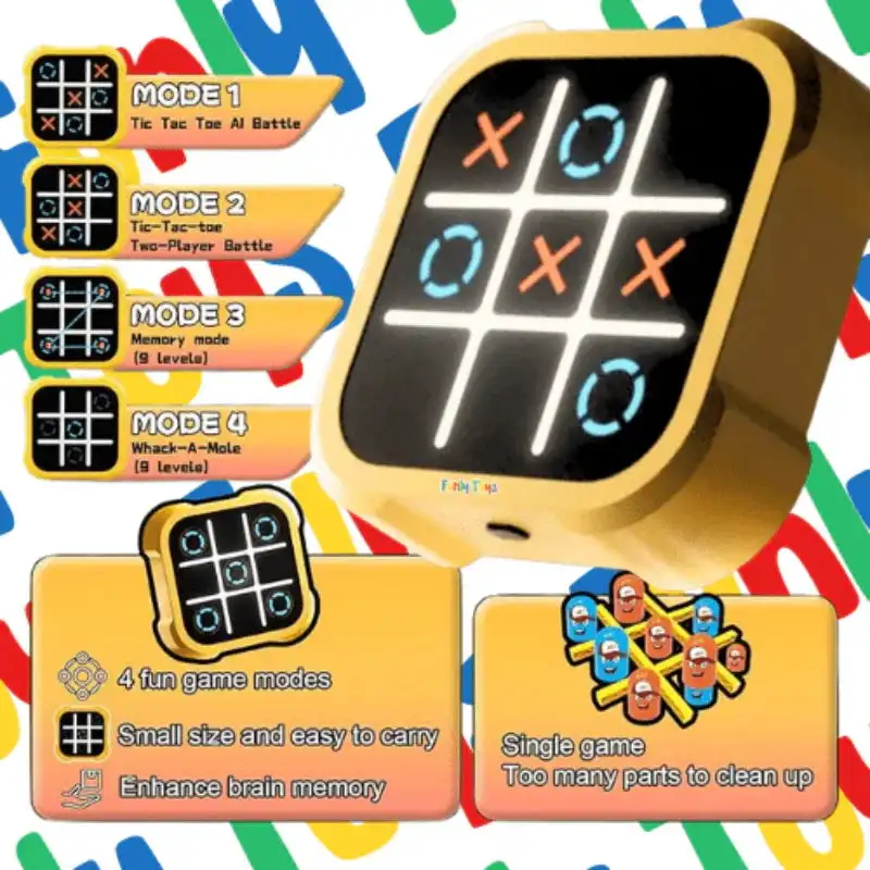 Tic-Tac-Toe เกมกระดานเด็กของเล่นอิเล็กทรอนิกส์หมากรุกเกมกระดานหมากรุกเกมกระดานหมากรุกชุดหมากรุกแบบพกพาสําหรับผู้ใหญ่เด็ก