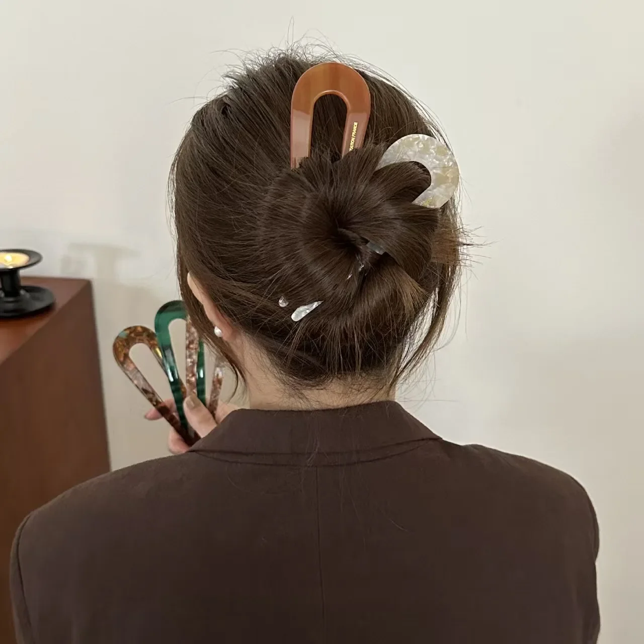 1 peça de grampo de cabelo e grampo de cabelo em forma de U, grampo de cabelo chinês, grampo de cabelo retrô e simples, acessório de cabelo, ferramenta de pente