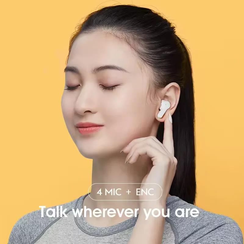 QCY-Écouteurs sans fil T13 ANC, Bluetooth 5.3, suppression active du bruit, écouteurs à charge rapide, faible latence, téléphone de sauna, 28dB, 0.068'