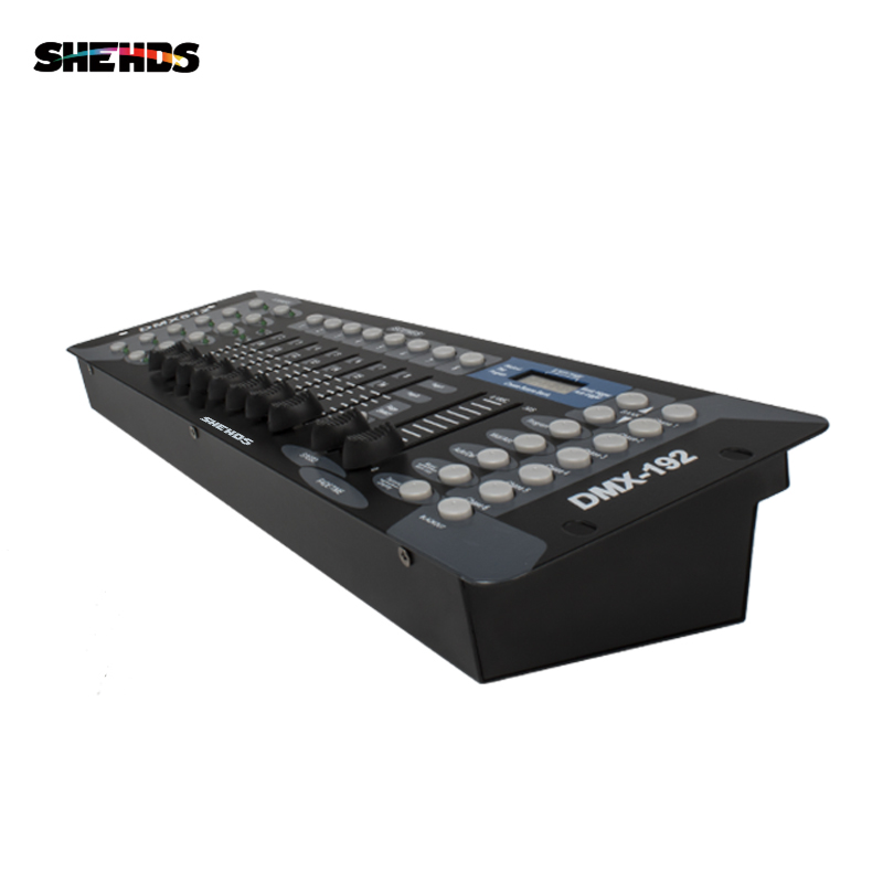 Shehds 192 controles de iluminação dmx 512 discoteca dj dmx console luz para luz dmx dj festa feixe lavagem iluminação