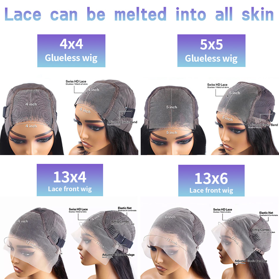 글루리스 뼈 스트레이트 4X4 Hd 레이스 정면 가발 13X6 13X4 블랙 레이스 프론트 가발 인간의 머리카락 5x5 자연 브라질 투명한 가발