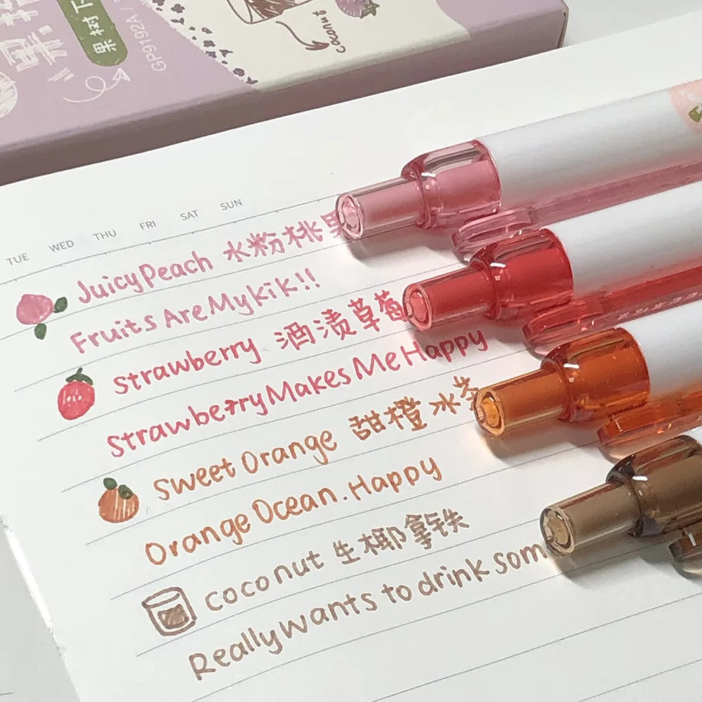 Creative 3D กลิ่นผลไม้ปากกาเจลสี 0.5 มม.เขียนโรงเรียนนักเรียน Art Drawing ปากกาสําหรับไดอารี่ Scrapbooking เครื่องเขียน