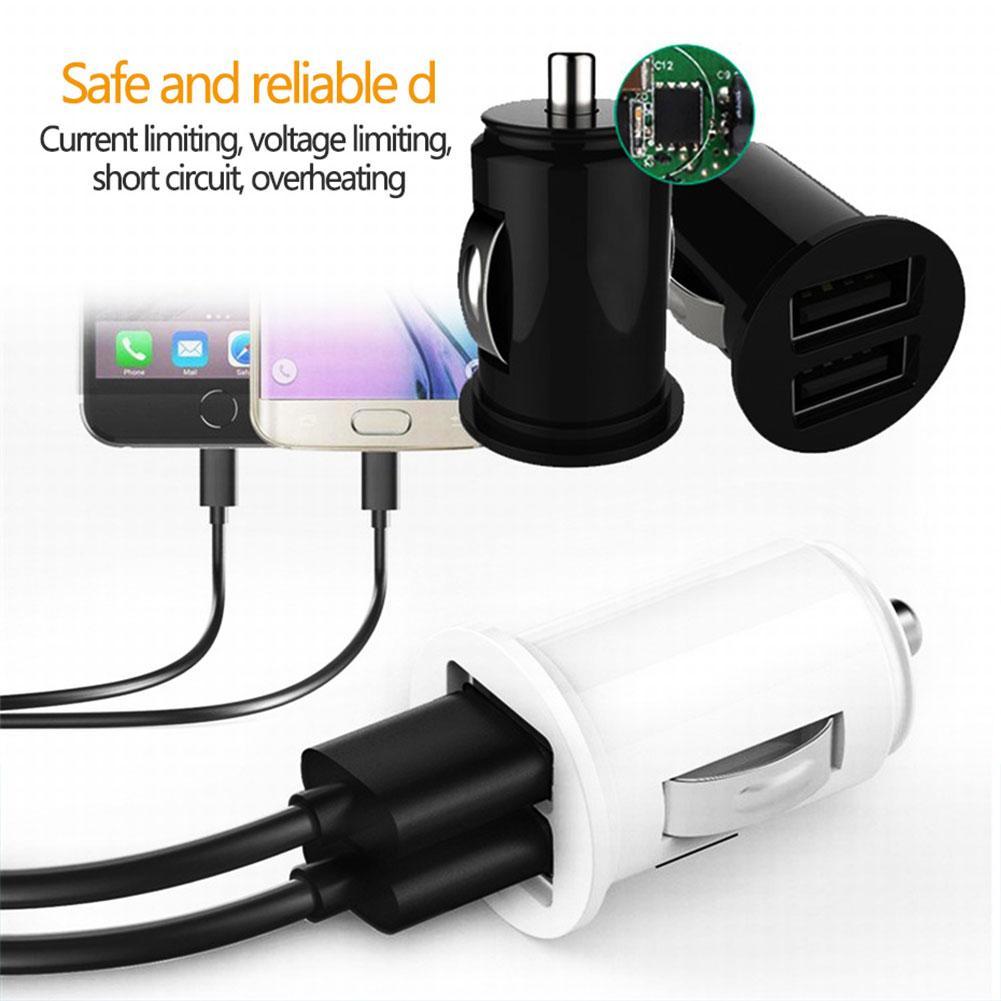 Dual Usb Autolader 2. 4a 5V 2 Poort Sigarettenaansteker Usb Power Adapter Snel Opladen Auto Telefoon Oplader Voor Alle Smartphones