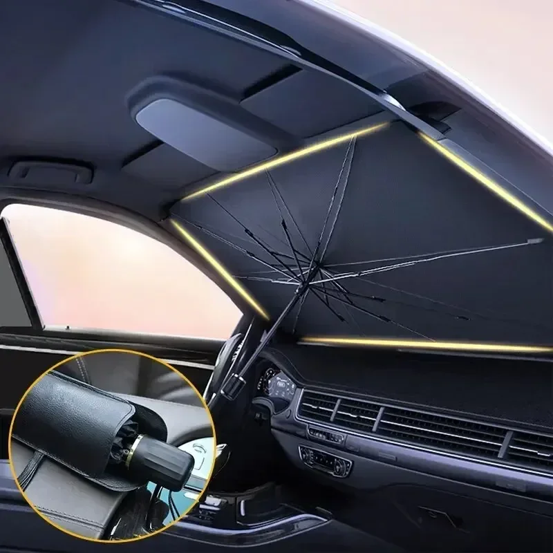 Producto de sombrilla para coche, parasol adecuado para parabrisas delantero de coche, adecuado para ventanas laterales, interior del coche