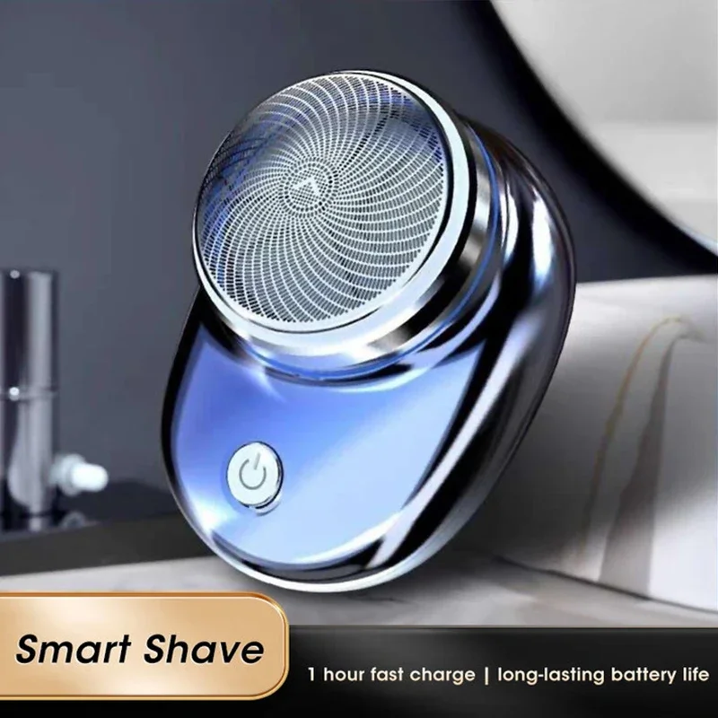 เครื่องโกนหนวดเคราไฟฟ้าไร้สายสำหรับผู้ชาย USB ชาร์จกันน้ำแบบพกพาสำหรับเดินทางแบบแห้งและเปียกพร้อมกระเป๋ามินิ