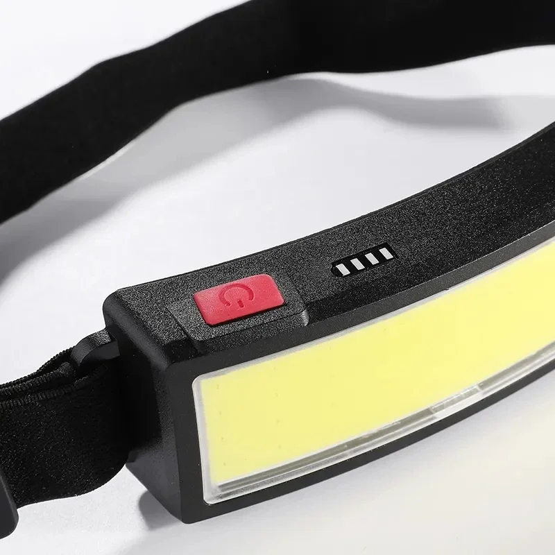 Potente linterna frontal LED COB tipo c, linterna frontal recargable con batería integrada, linterna para acampar y pescar al aire libre, antorcha impermeable
