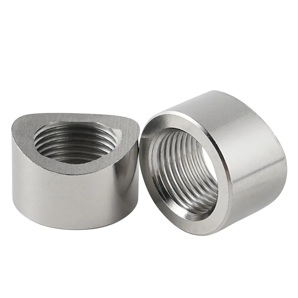 Oxigênio Sensor Porca Weld Bung Plug, O2 Sensor Adaptador, Curva Entalhado, Aço inoxidável, Universal Auto Peças, M18x1.5, 4Pcs
