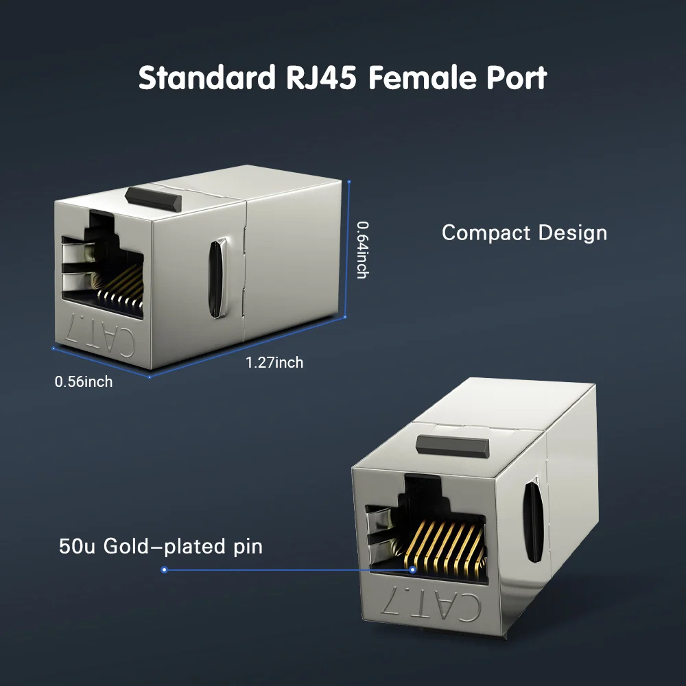 ZOERAX CAT7 CAT6A CAT6 Соединитель RJ45 Keystone Экранированный соединитель, экранированный разъем «мама-мама» RJ45 Встроенный разъем Keystone Jack