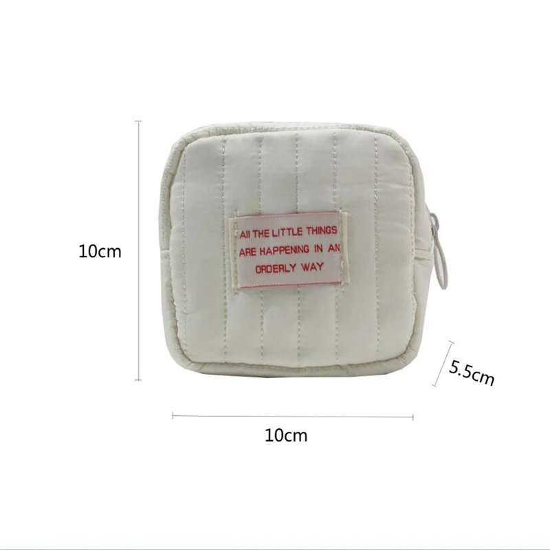กระเป๋าเก็บลิปสติกสำหรับนักเรียน tas kosmetik เล็กทรงสี่เหลี่ยมแบบเรียบง่าย dompet koin ช่องพกพาได้ของเด็กผู้หญิงสไตล์เกาหลี